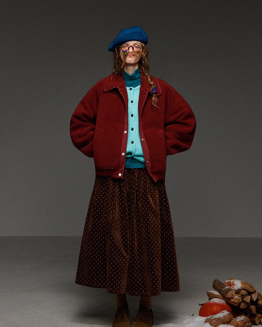 Red Button Fleece Outer LG0027