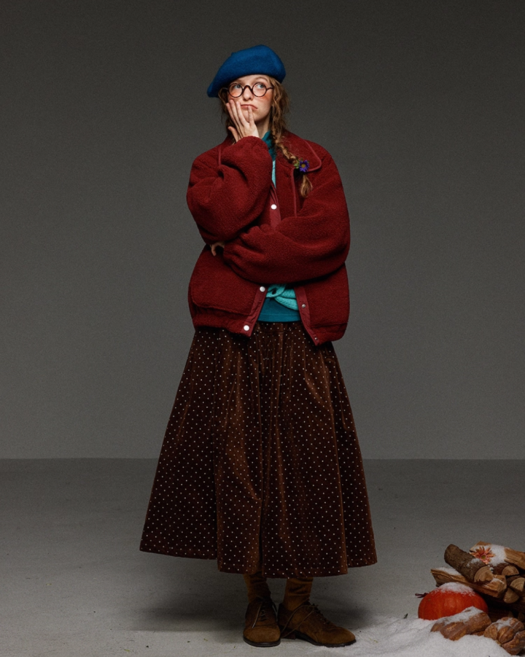 Red Button Fleece Outer LG0027