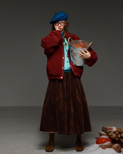 Red Button Fleece Outer LG0027