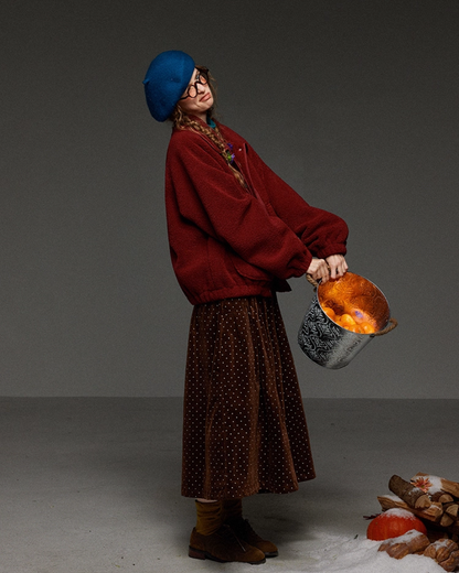 Red Button Fleece Outer LG0027