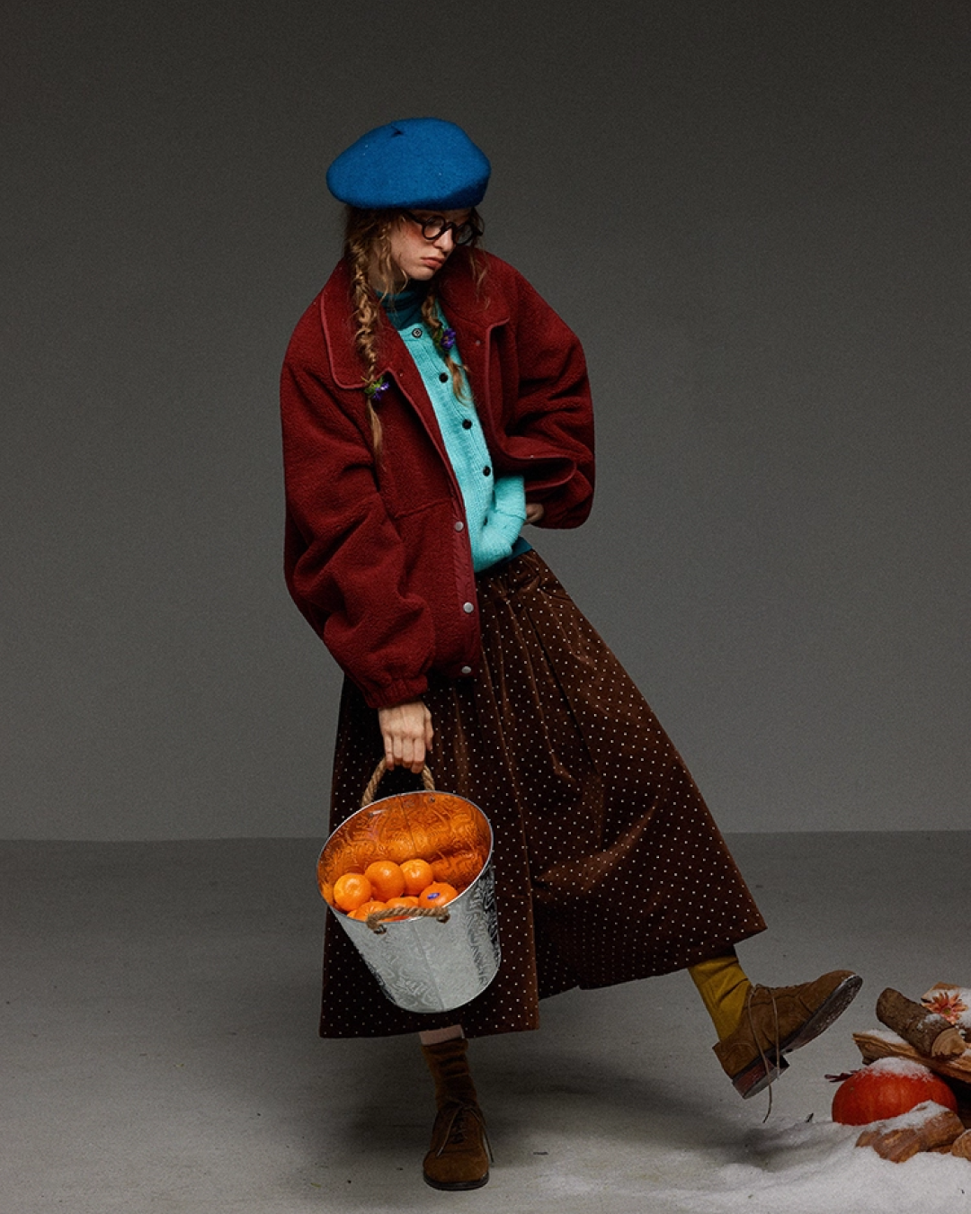 Red Button Fleece Outer LG0027