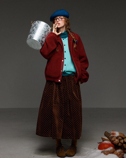 Red Button Fleece Outer LG0027