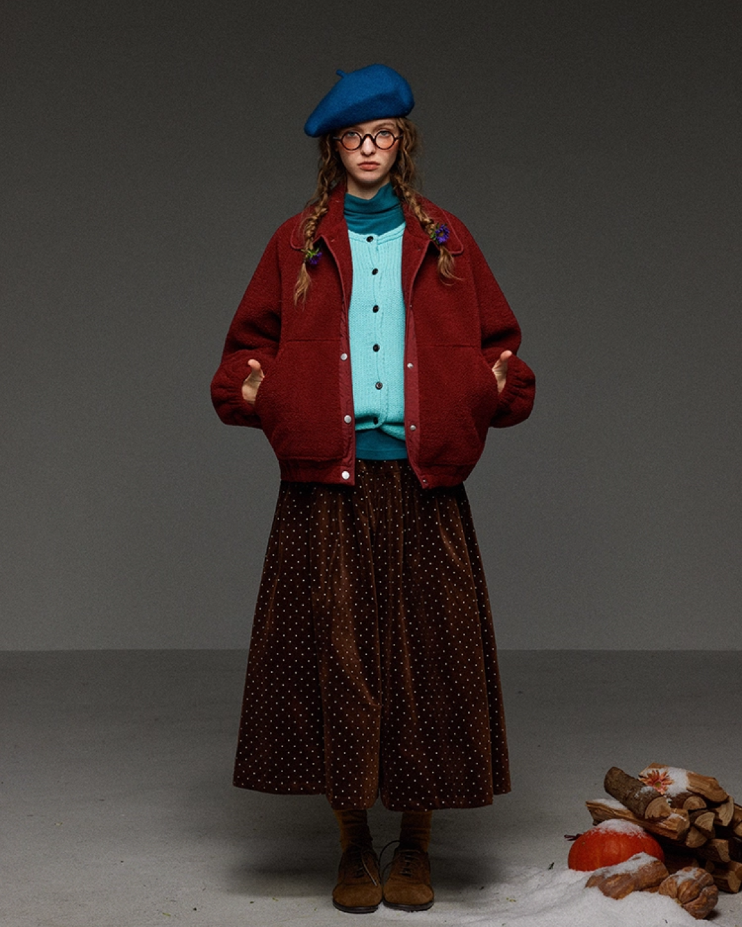 Red Button Fleece Outer LG0027