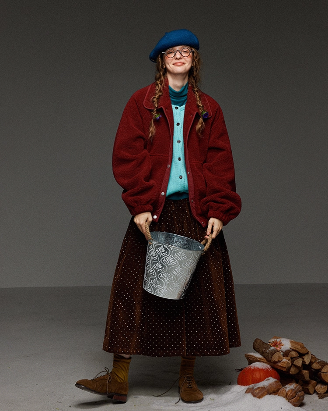 Red Button Fleece Outer LG0027