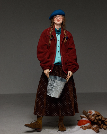 Red Button Fleece Outer LG0027