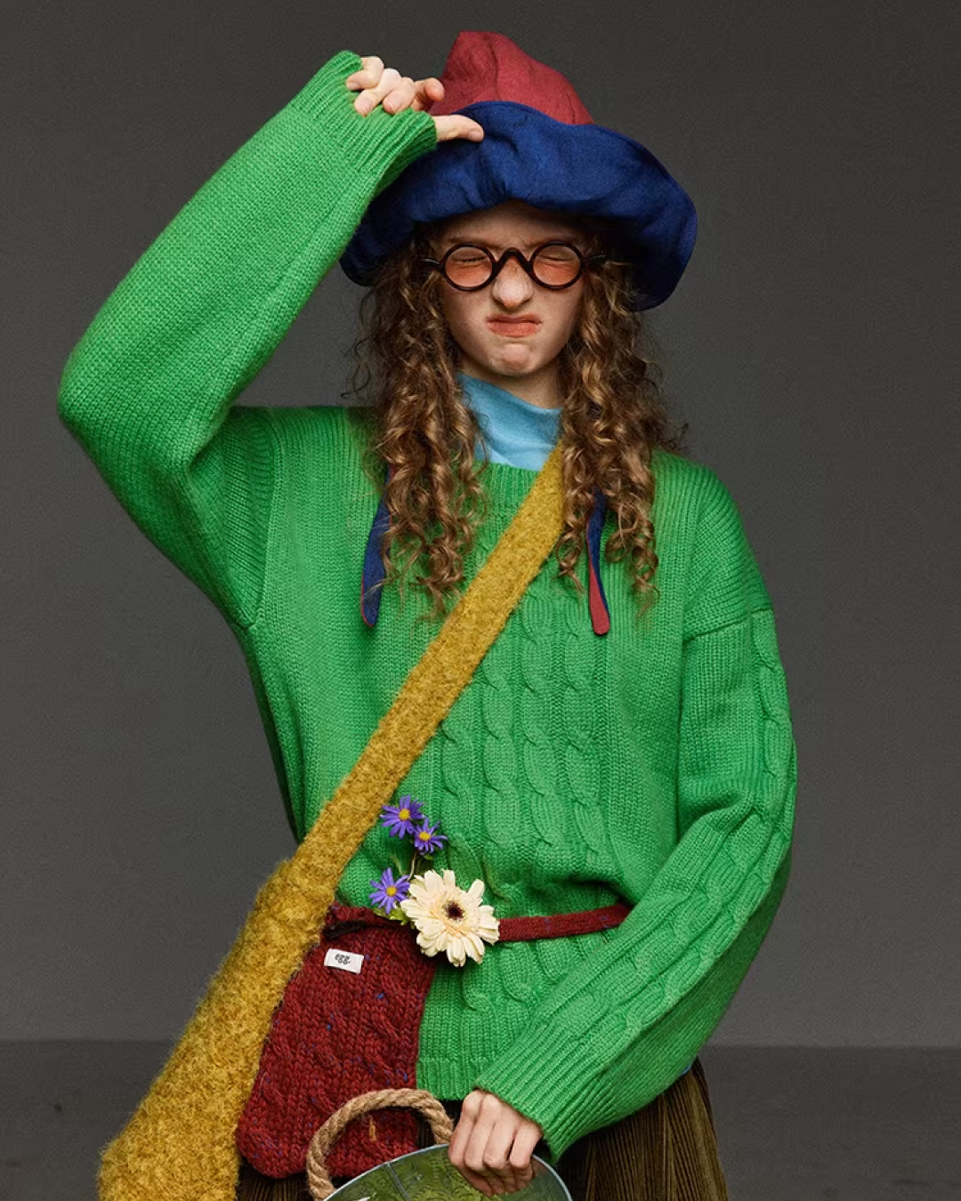 Short Color Cable Knit LG0030