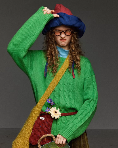 Short Color Cable Knit LG0030