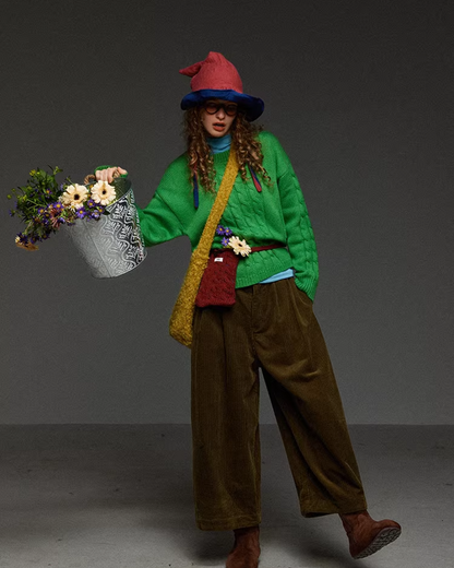 Short Color Cable Knit LG0030