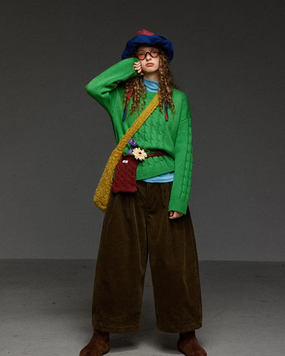 Short Color Cable Knit LG0030