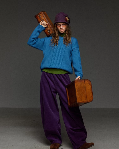 Purple Corduroy Balloon Pants LG0031