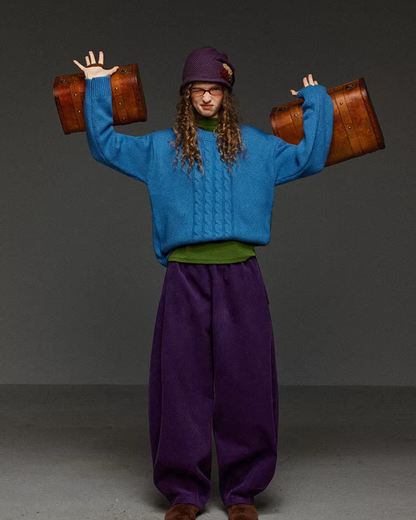 Purple Corduroy Balloon Pants LG0031