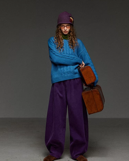 Purple Corduroy Balloon Pants LG0031