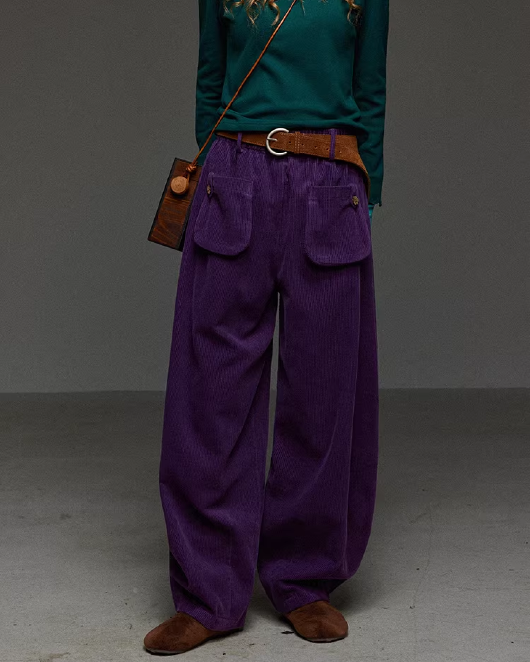 Purple Corduroy Balloon Pants LG0031