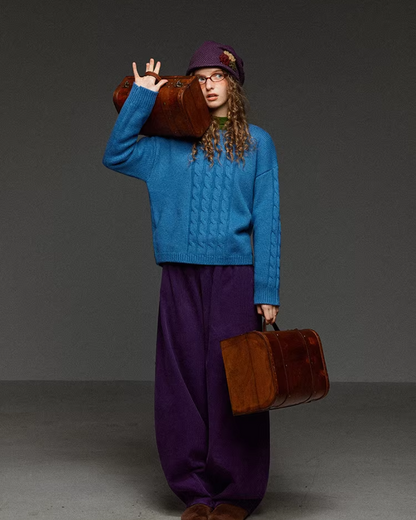 Purple Corduroy Balloon Pants LG0031