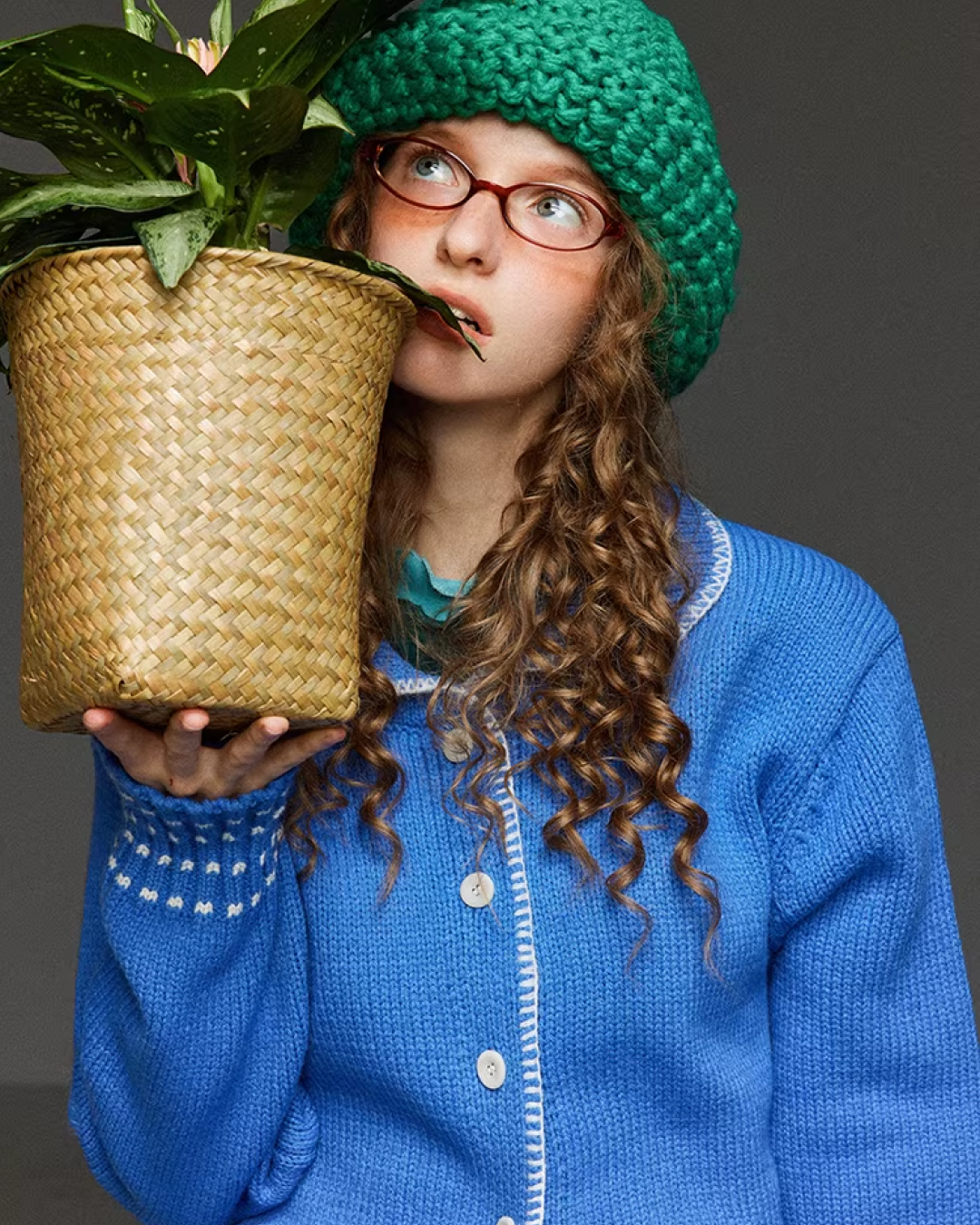 Stitch Blue Knit Shirt LG0035