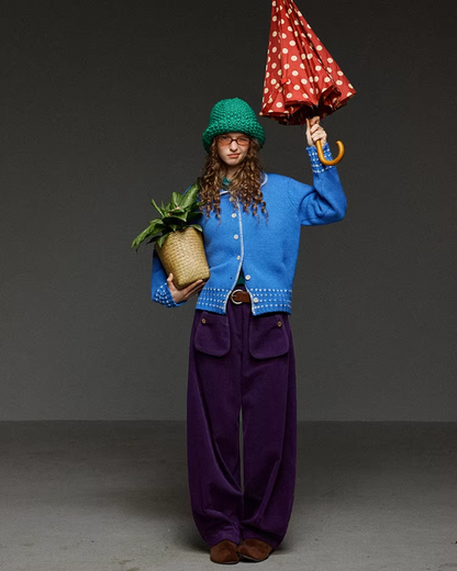 Stitch Blue Knit Shirt LG0035