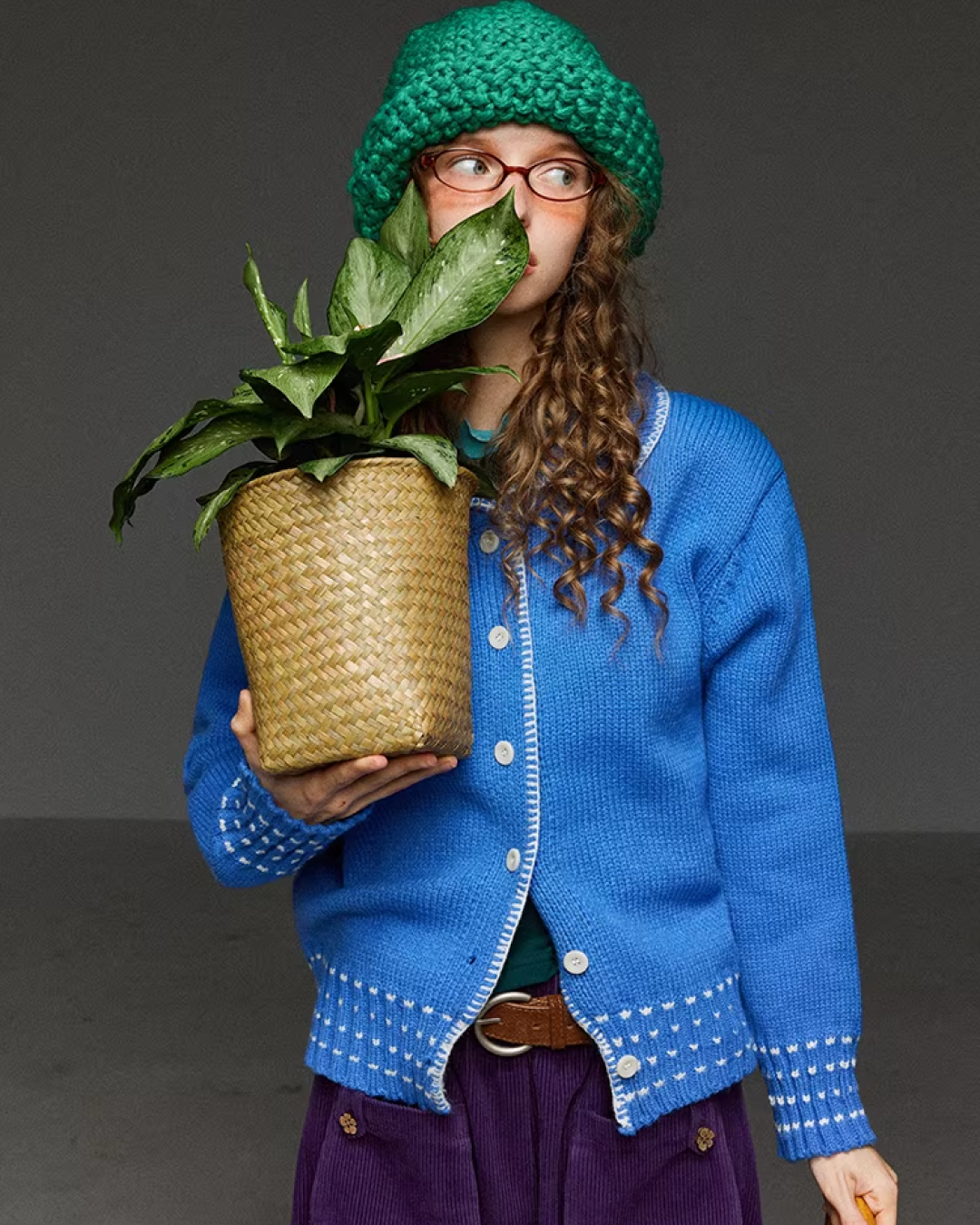 Stitch Blue Knit Shirt LG0035