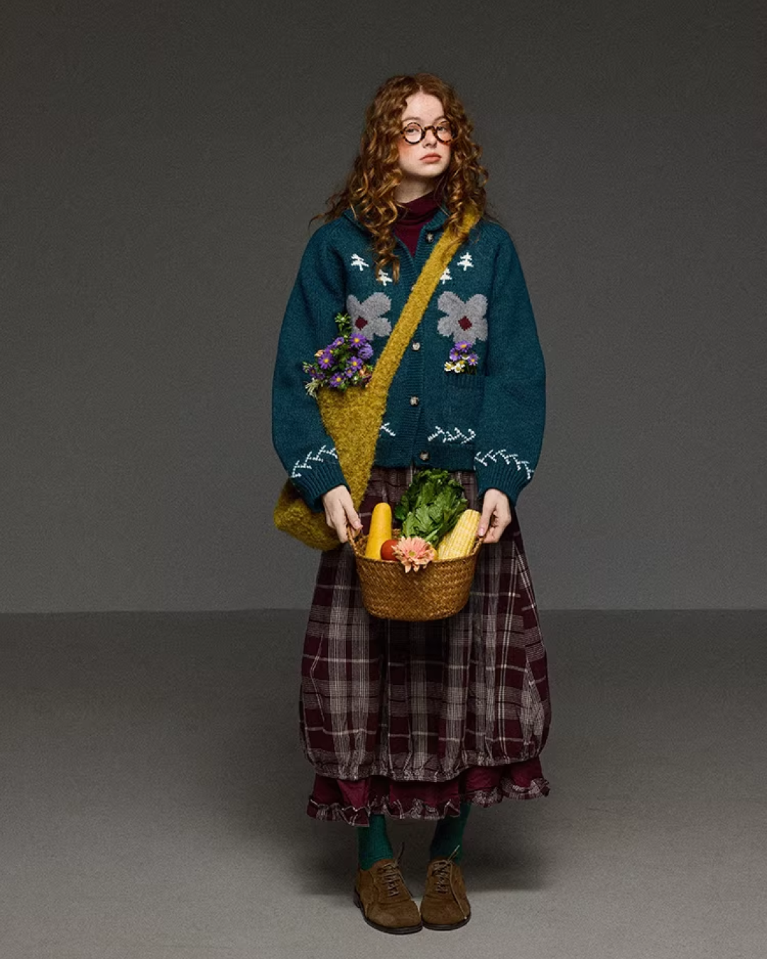 Retro Flower Pattern Knit Shirt LG0036