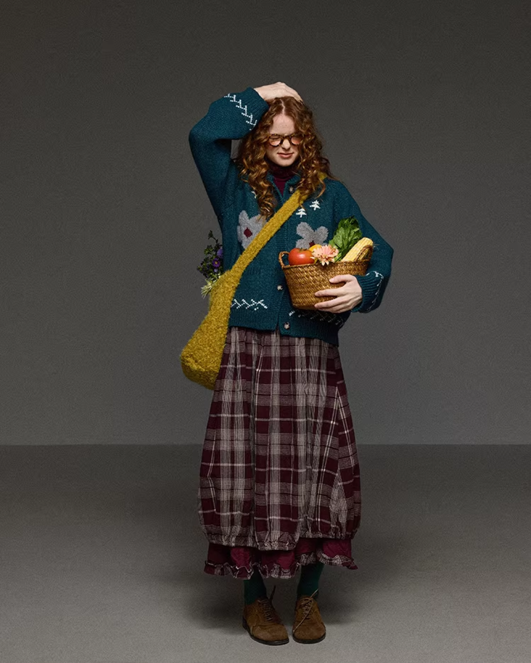 Retro Flower Pattern Knit Shirt LG0036