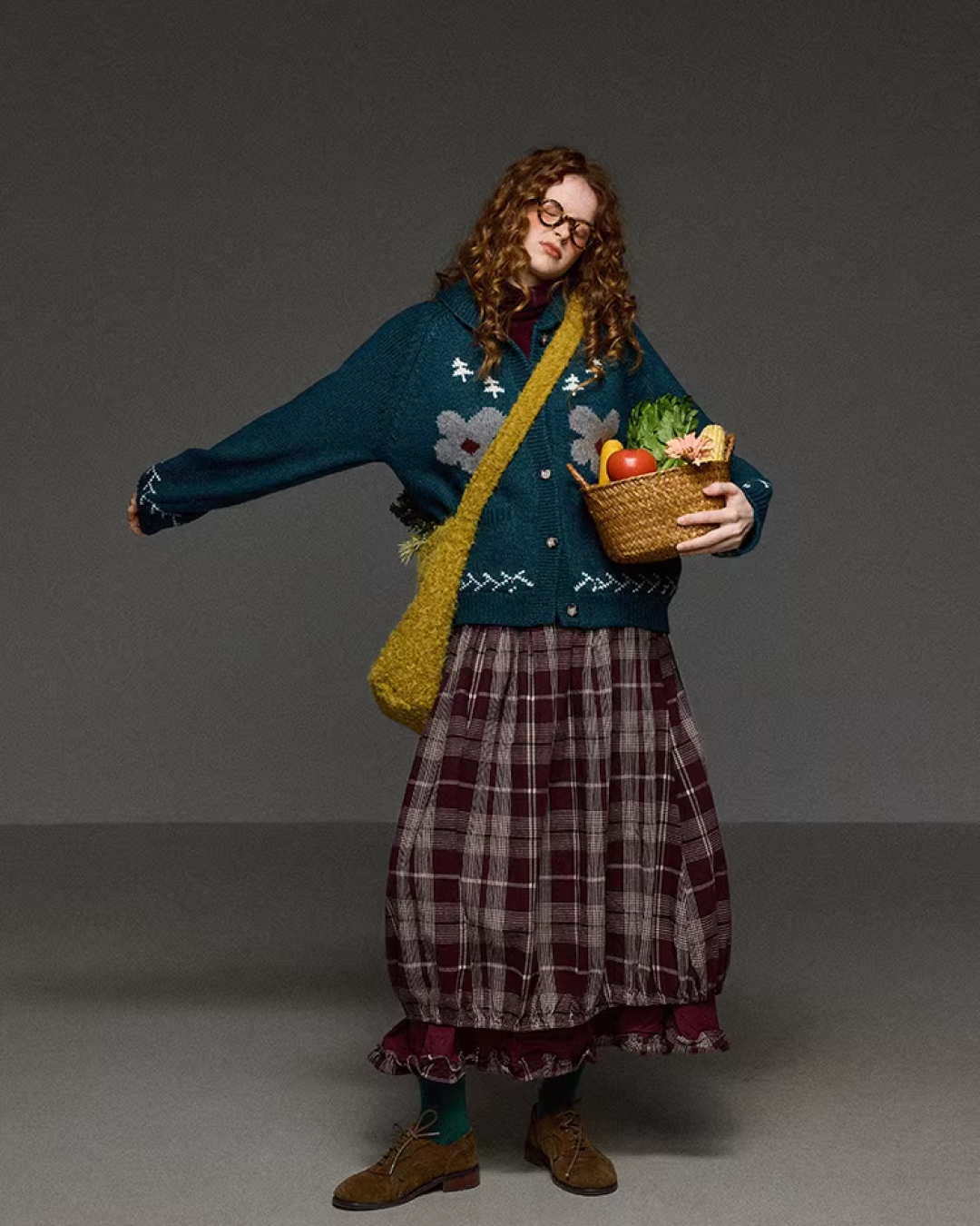 Retro Flower Pattern Knit Shirt LG0036