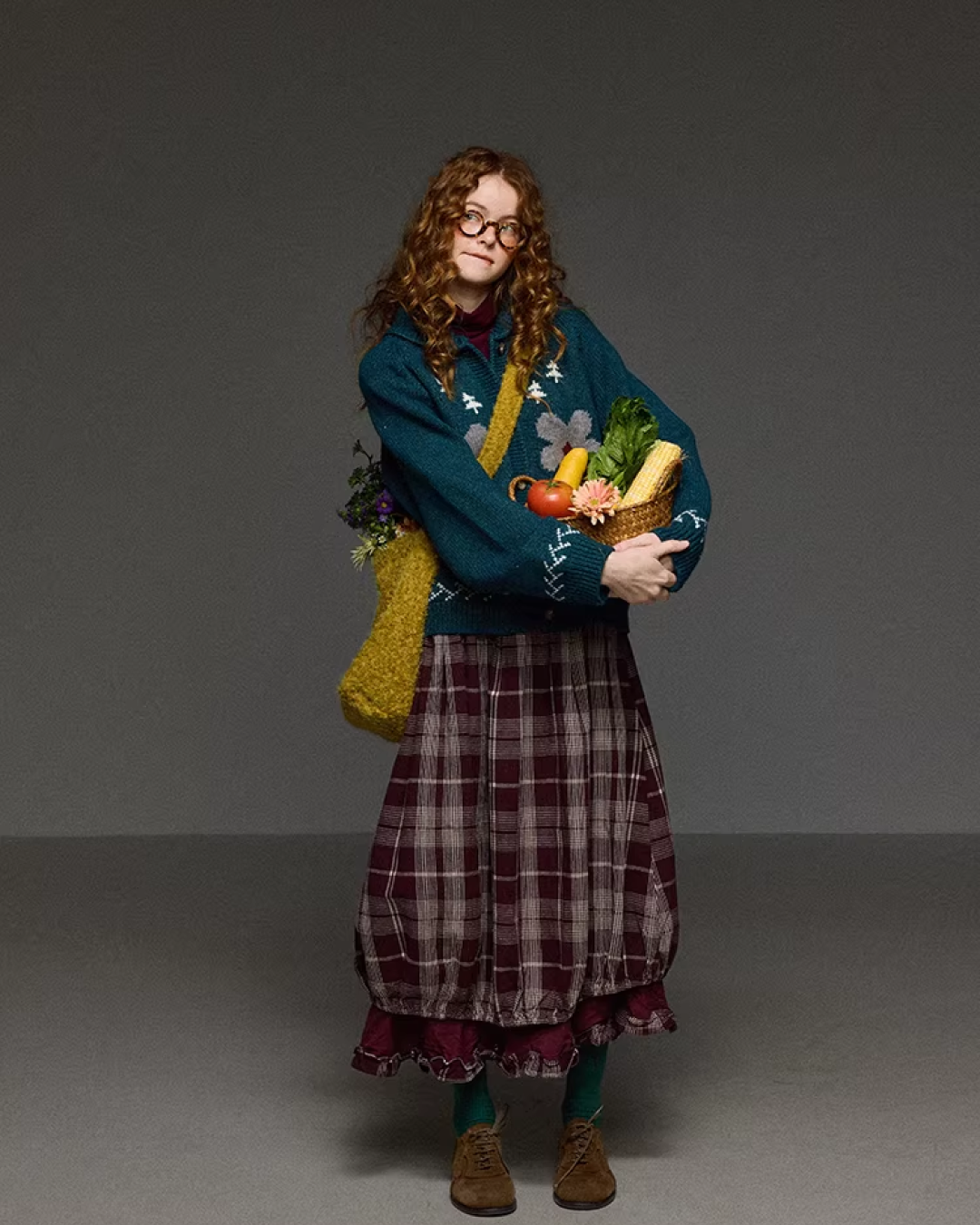 Retro Flower Pattern Knit Shirt LG0036