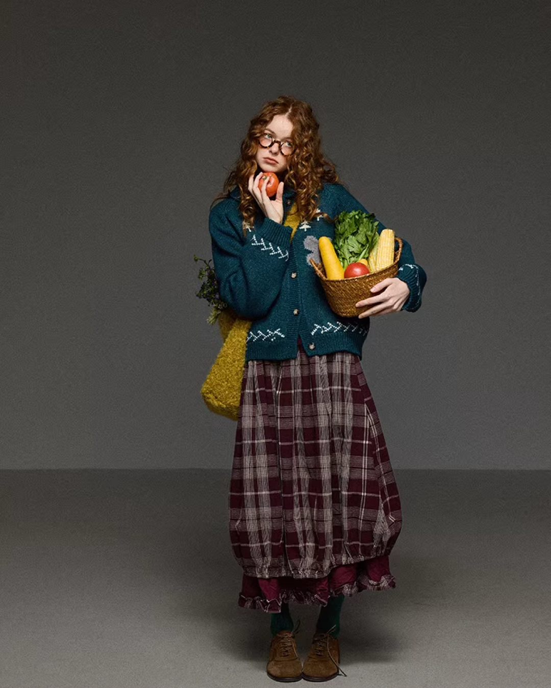 Retro Flower Pattern Knit Shirt LG0036