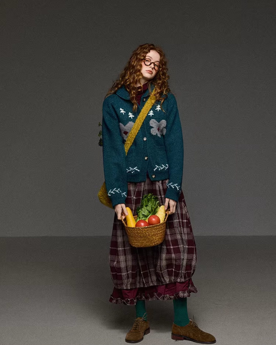 Retro Flower Pattern Knit Shirt LG0036