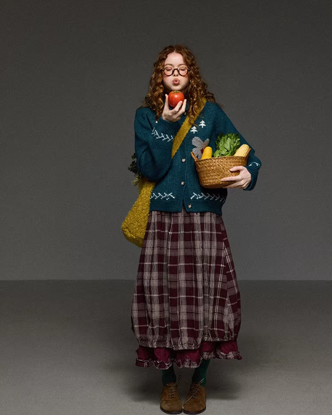 Retro Flower Pattern Knit Shirt LG0036