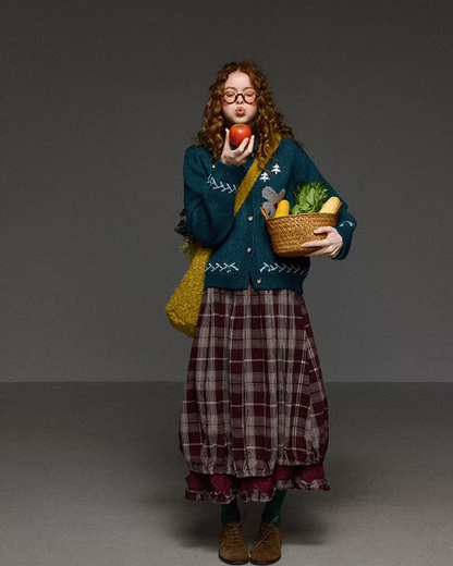 Retro Flower Pattern Knit Shirt LG0036