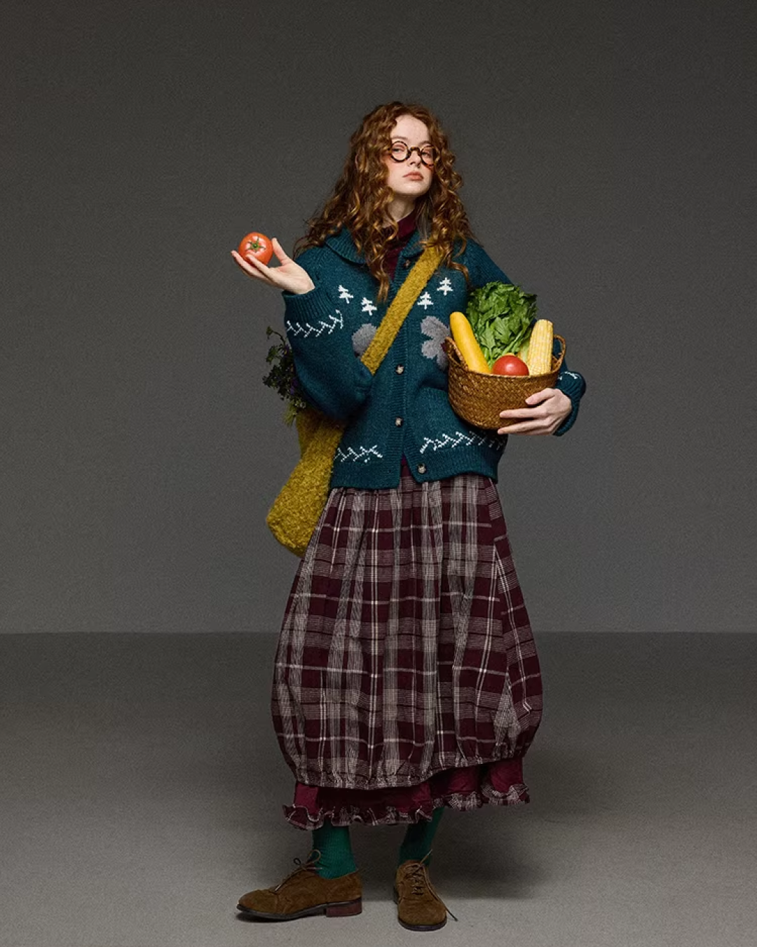 Retro Flower Pattern Knit Shirt LG0036