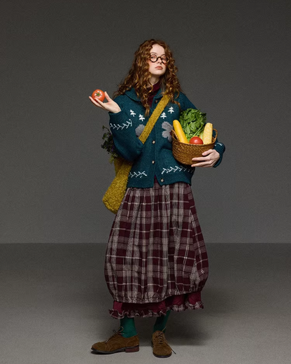 Retro Flower Pattern Knit Shirt LG0036