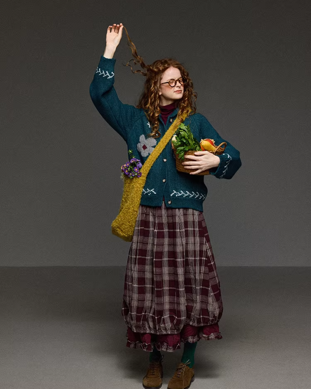 Retro Flower Pattern Knit Shirt LG0036