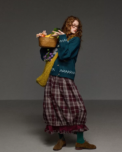 Retro Flower Pattern Knit Shirt LG0036