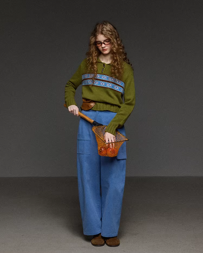 Toggle Button Polo Knit Shirt LG0037