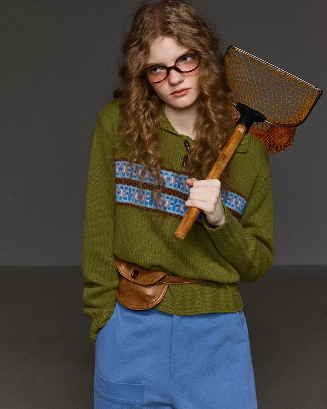 Toggle Button Polo Knit Shirt LG0037