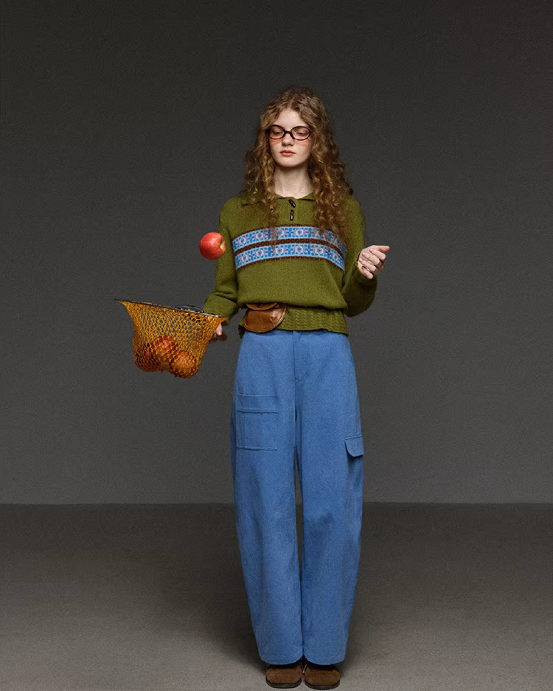 Toggle Button Polo Knit Shirt LG0037