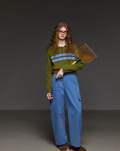 Toggle Button Polo Knit Shirt LG0037