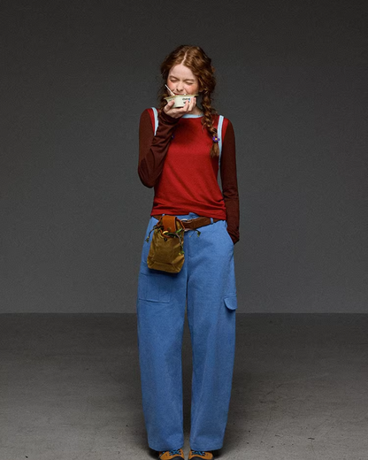 Layer Bicolor Line Long Sleeve T-shirt LG0038