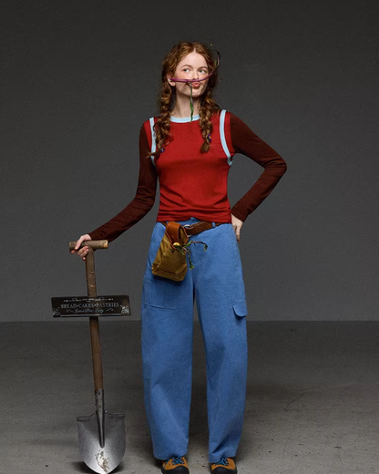 Layer Bicolor Line Long Sleeve T-shirt LG0038