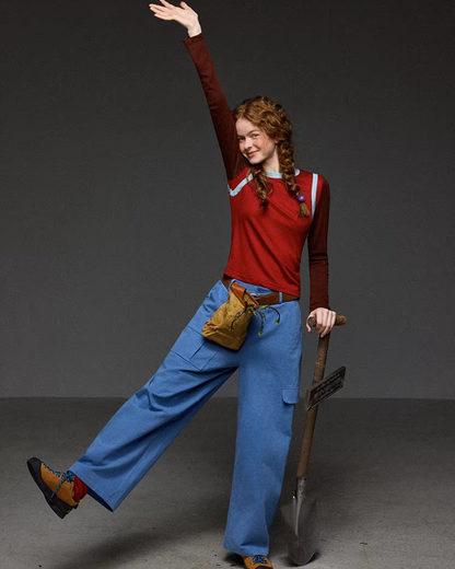 Layer Bicolor Line Long Sleeve T-shirt LG0038