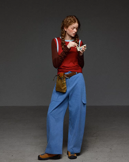 Layer Bicolor Line Long Sleeve T-shirt LG0038