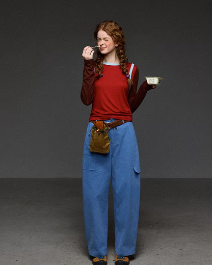 Layer Bicolor Line Long Sleeve T-shirt LG0038