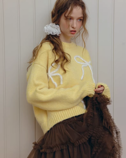 Ribbon Yellow Knit IS0009