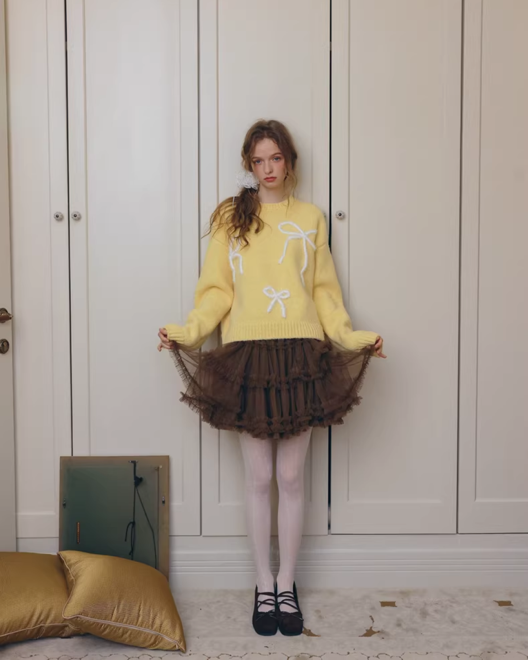 Ribbon Yellow Knit IS0009