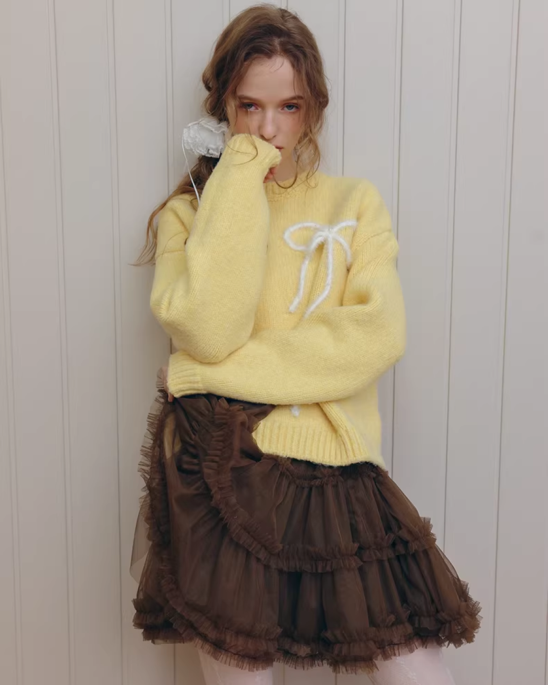 Ribbon Yellow Knit IS0009