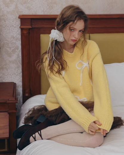 Ribbon Yellow Knit IS0009