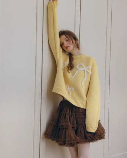 Ribbon Yellow Knit IS0009