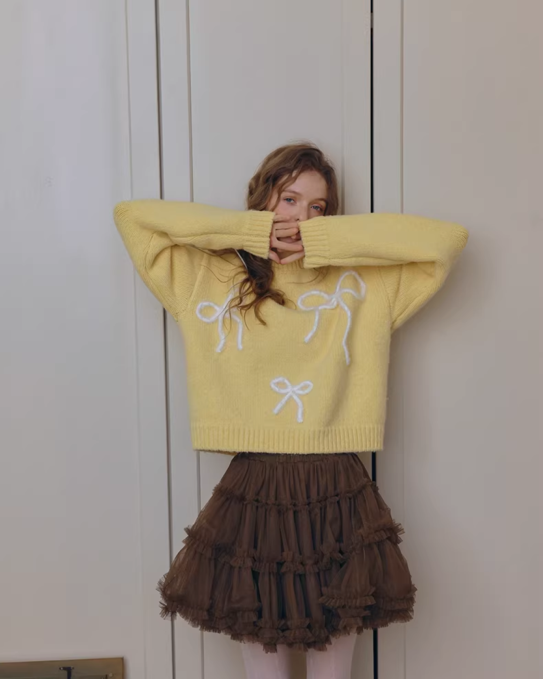 Ribbon Yellow Knit IS0009