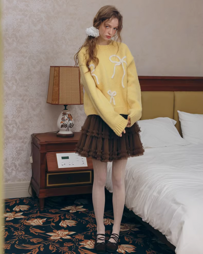 Ribbon Yellow Knit IS0009