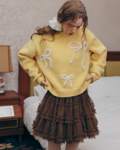 Ribbon Yellow Knit IS0009